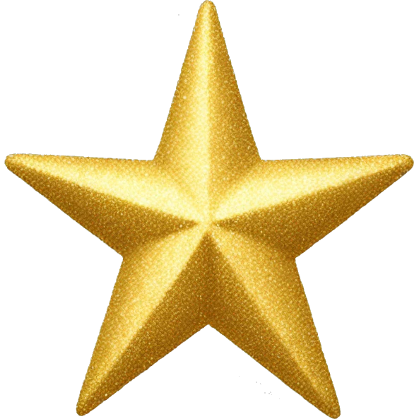 Glittery gold Star of Bethlehem emoji