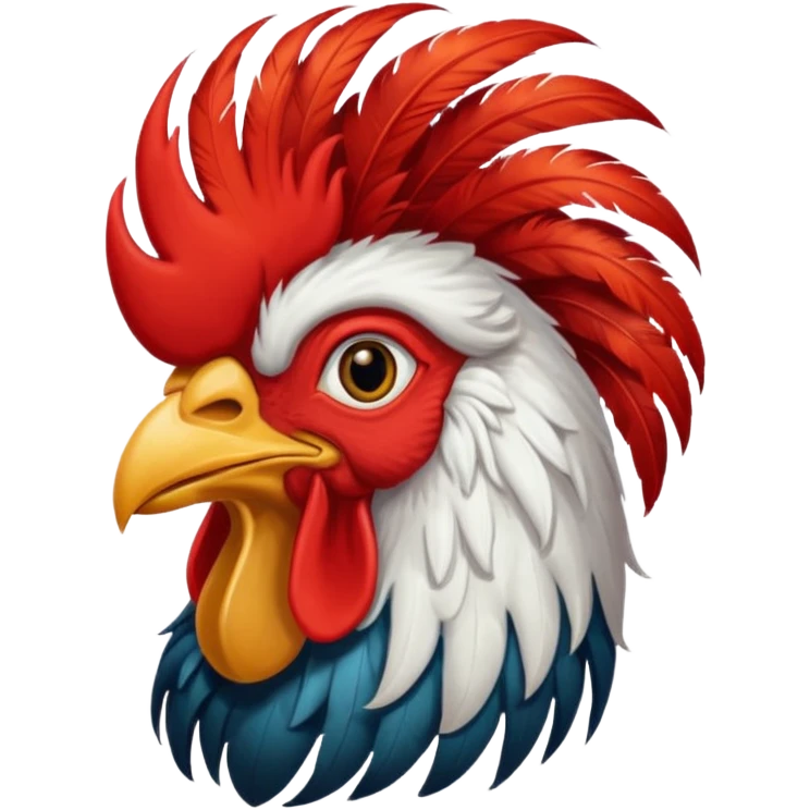 rooster with wigs emoji