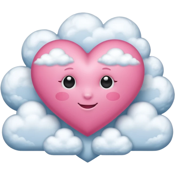 pink heart with clouds emoji