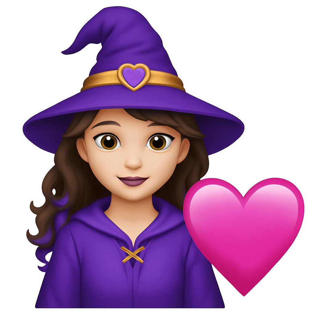 Keep the girl exactly the same but place a heart next to her, not in her hands. The style should resemble emoji style. emoji