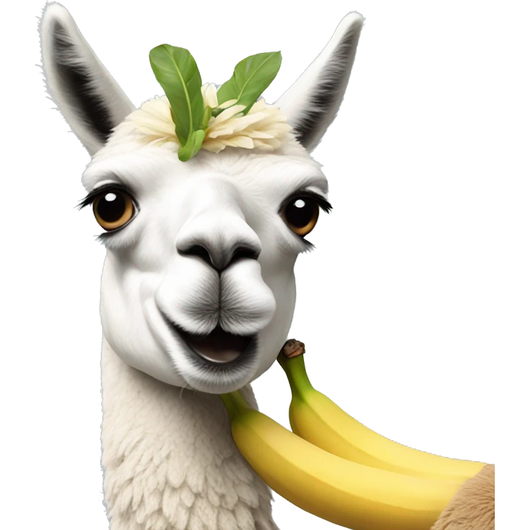 llama holding a banana emoji