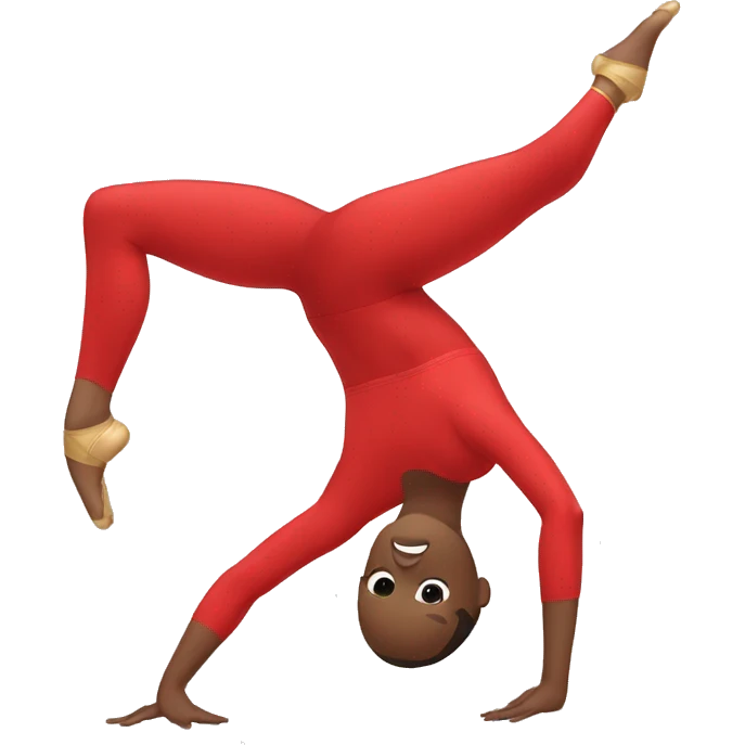 gymnast in the splits in a red suit emoji