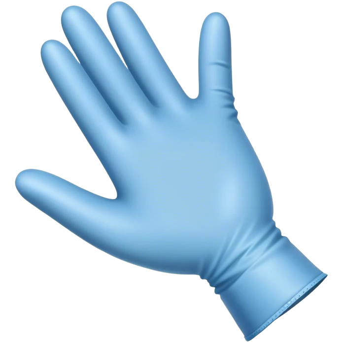 Transparent hand in glove  pointing emoji