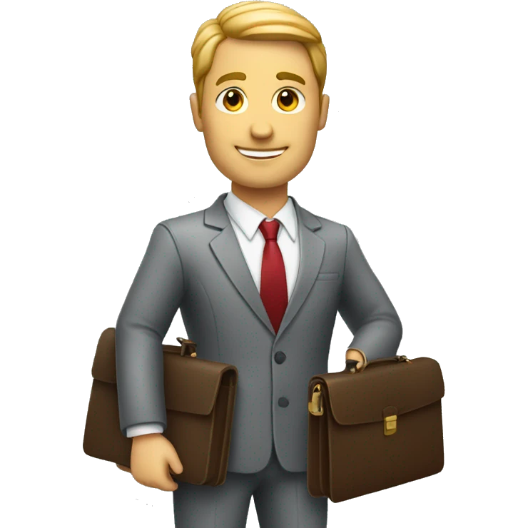 White Business man holding briefcase  emoji
