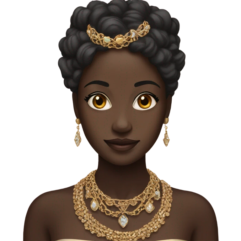 dark-skinned beauty with jewelry emoji
