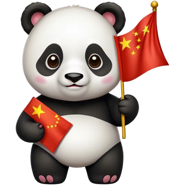 Panda waving Chinese flag emoji