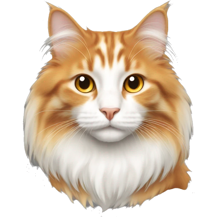 Orange and white long haired cat emoji