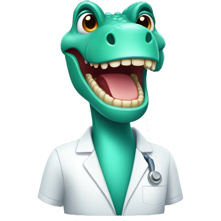 Dino like dentist emoji