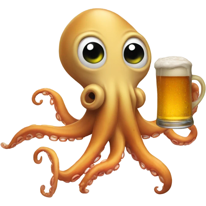 Squid holding beer emoji