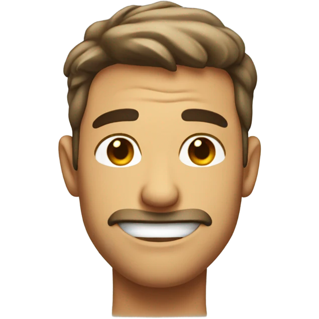 Really uncomfortable really awkward sweaty smiling guy emoji