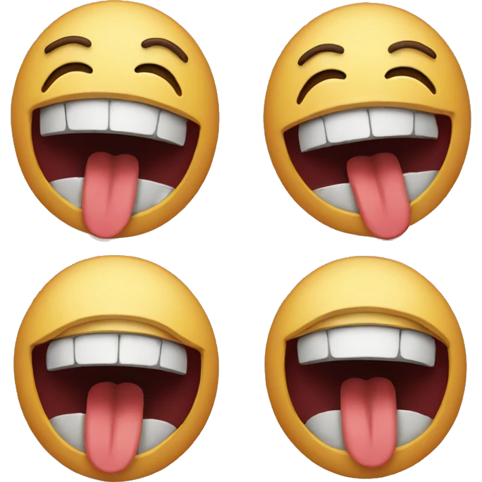 Yawn emoji cut in half emoji