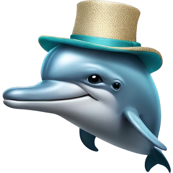 dolphin with hat emoji