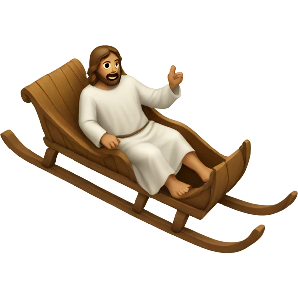 Jesus on a sled emoji