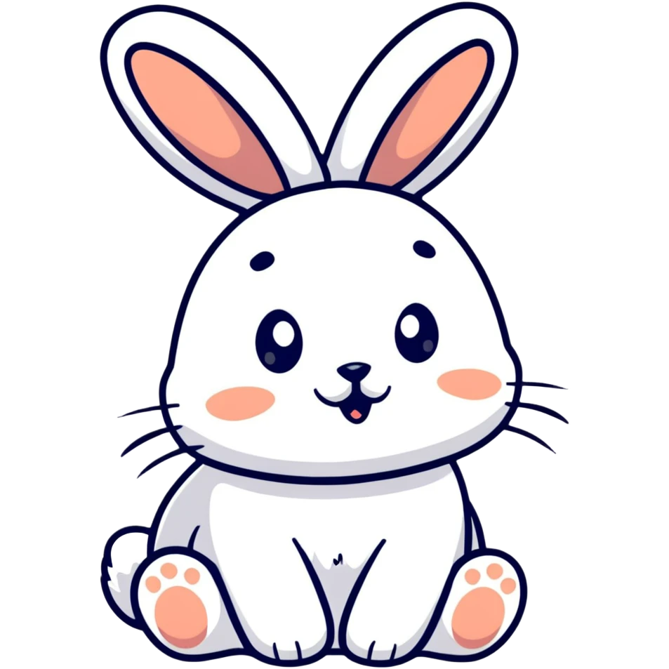 Cute rabbit with long floppy ears emoji