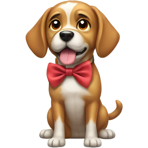 Dog is with a bow emoji
