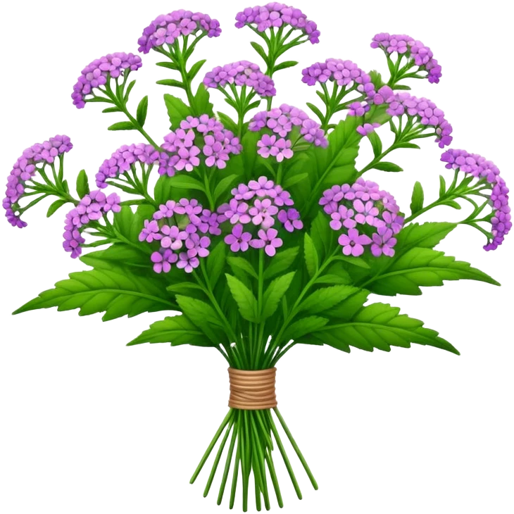big bouquet verbena flower, stem, leaf emoji