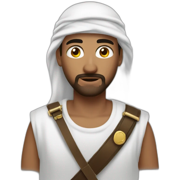 Scammer in an arabian armband emoji