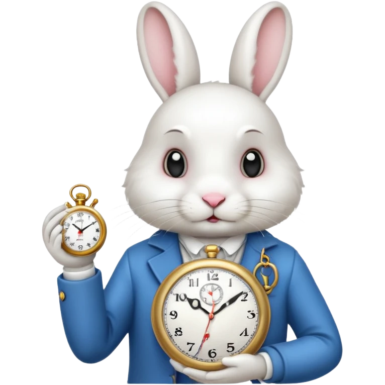 A rabbit checking time emoji