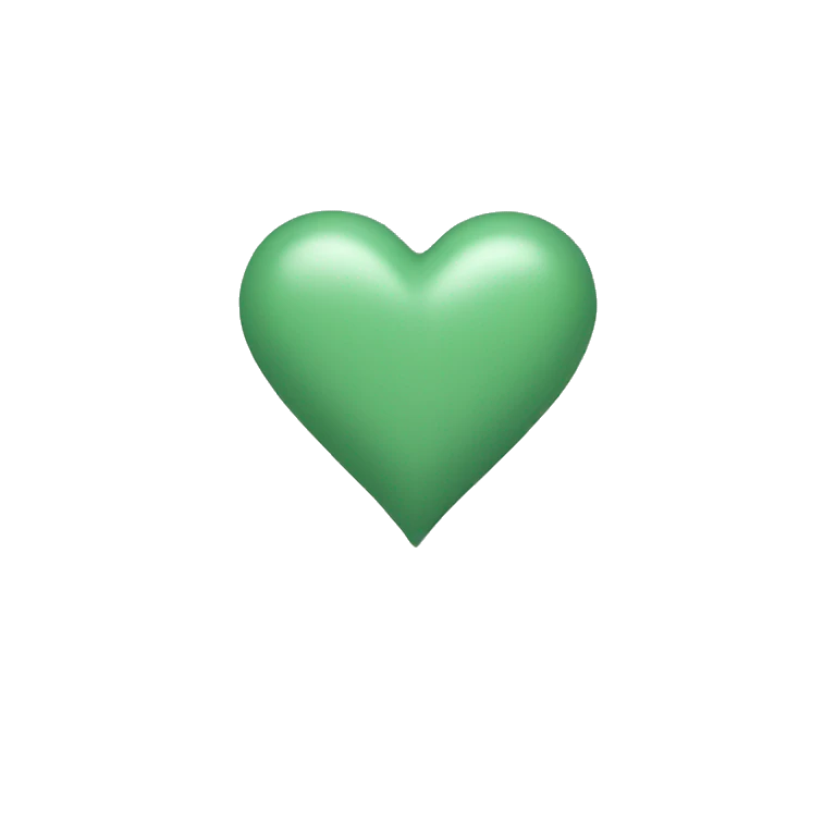 A sage green love heart emoji