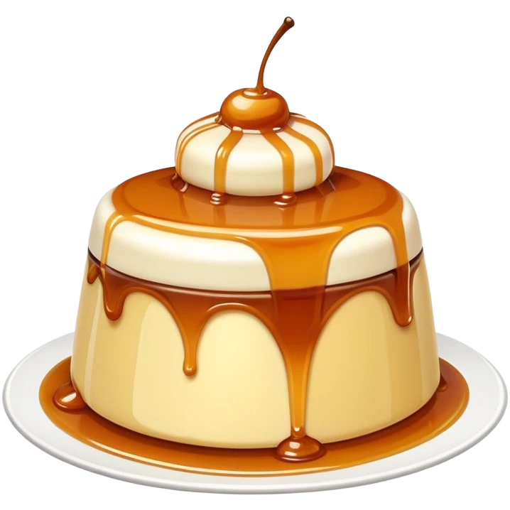 delicious pudding dessert with caramel topping emoji