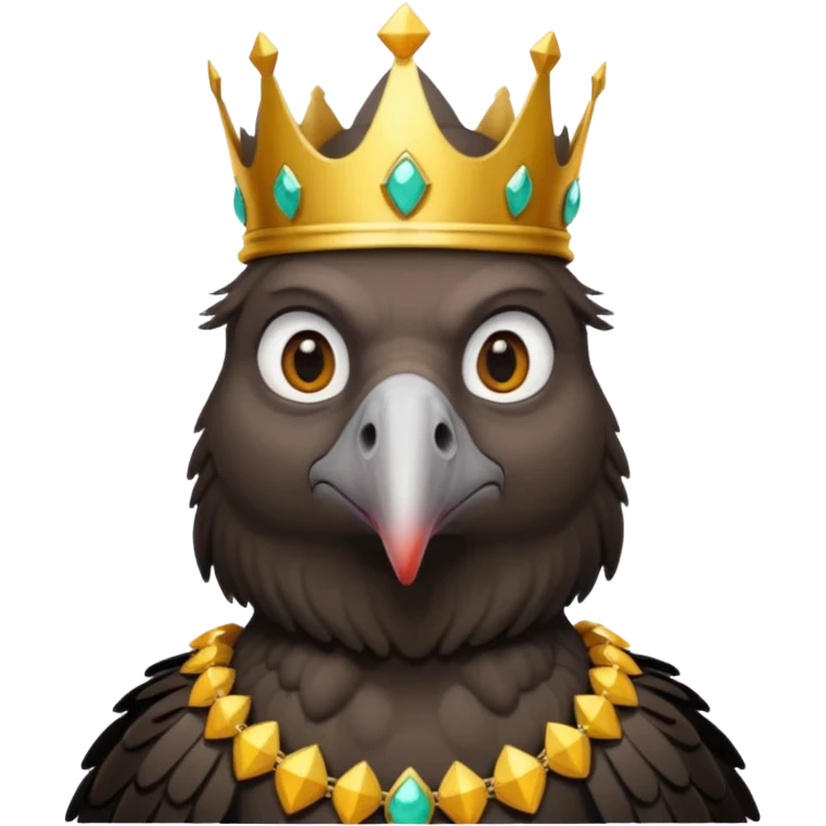 old black vulture wearing crown looking ahead emoji