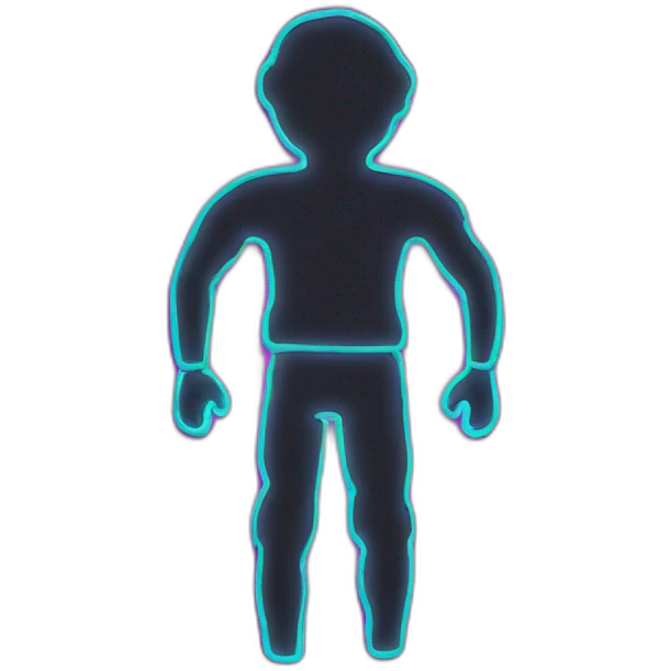 Juicy booty neon sign style man emoji