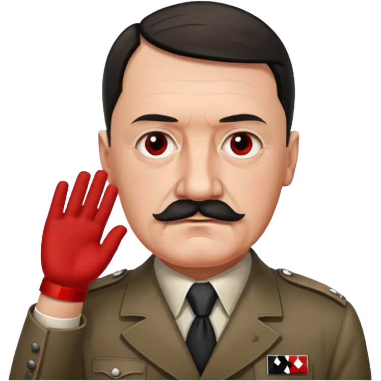 adolf hitler with a square mustache and a red band on his arm emoji