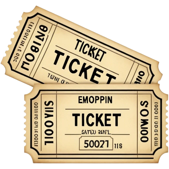 Ticket, style of old fashioned vintage ticket  emoji