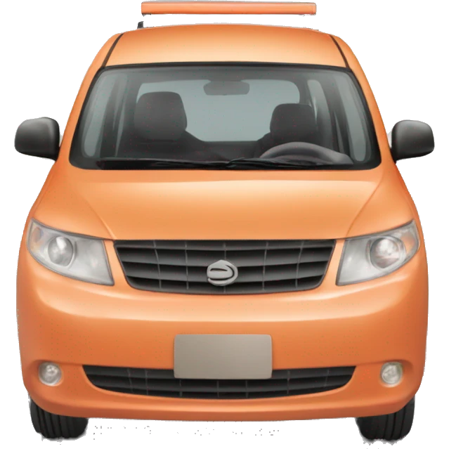 Pig driving orange mpv car emoji