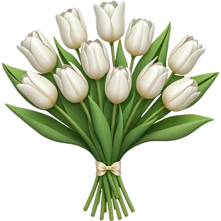 white tulip bouquet  emoji