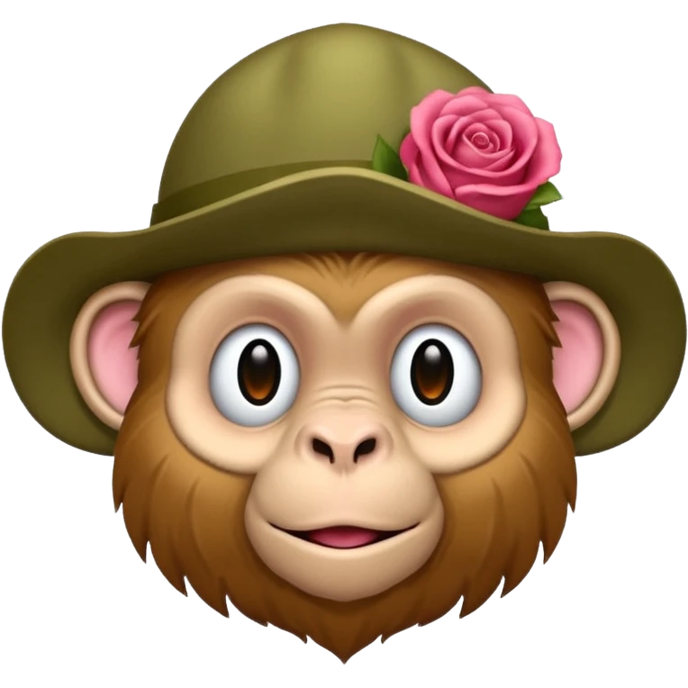 Un singe l’animal de couleur rose  emoji