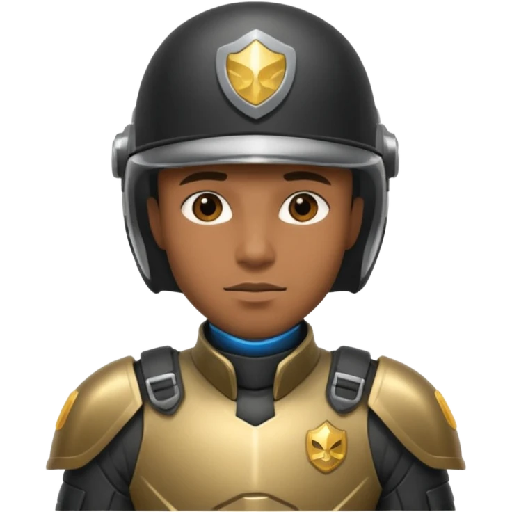 Futuristic black man cop emoji