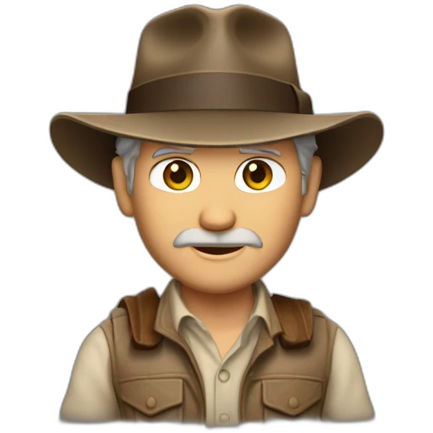 A TOK emoji of Harrison Ford as Indiana Jones. No patterns emoji