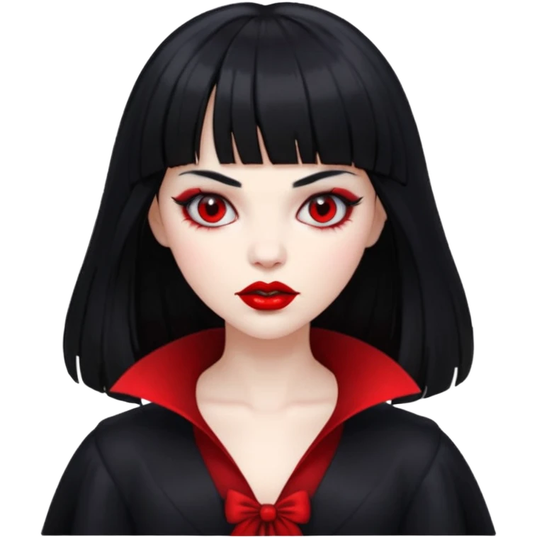 quero a foto de uma vampira com franja de cabelo preto emoji