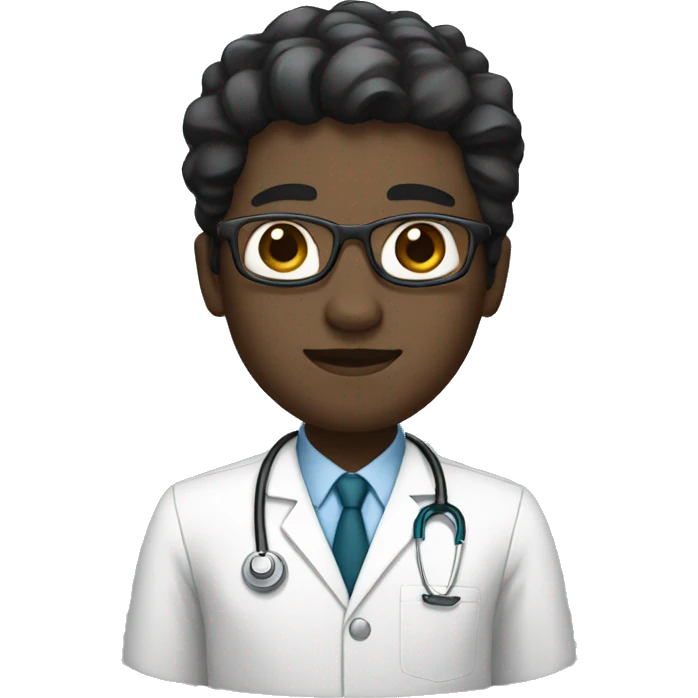 neurologist, with black hair and dark skin but not too dark  emoji