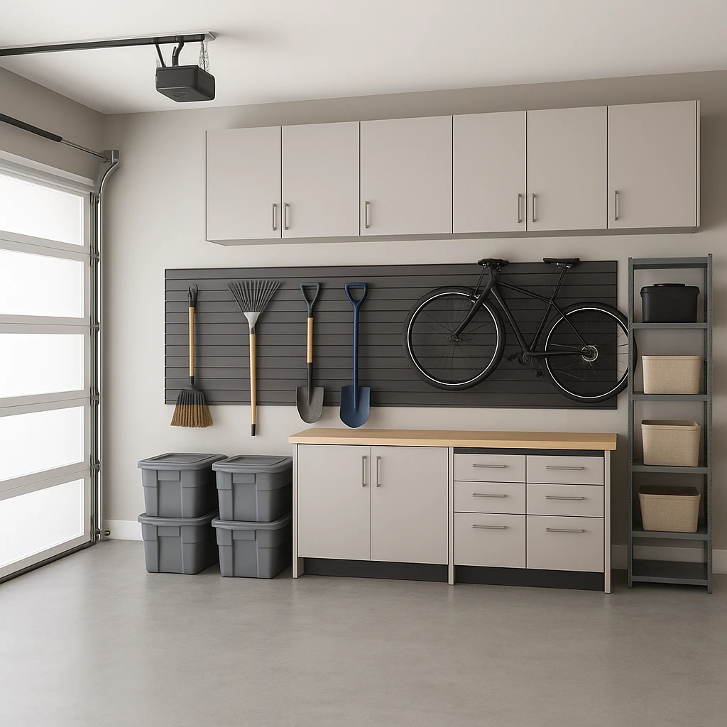 clean and organized modern style garage interior emoji