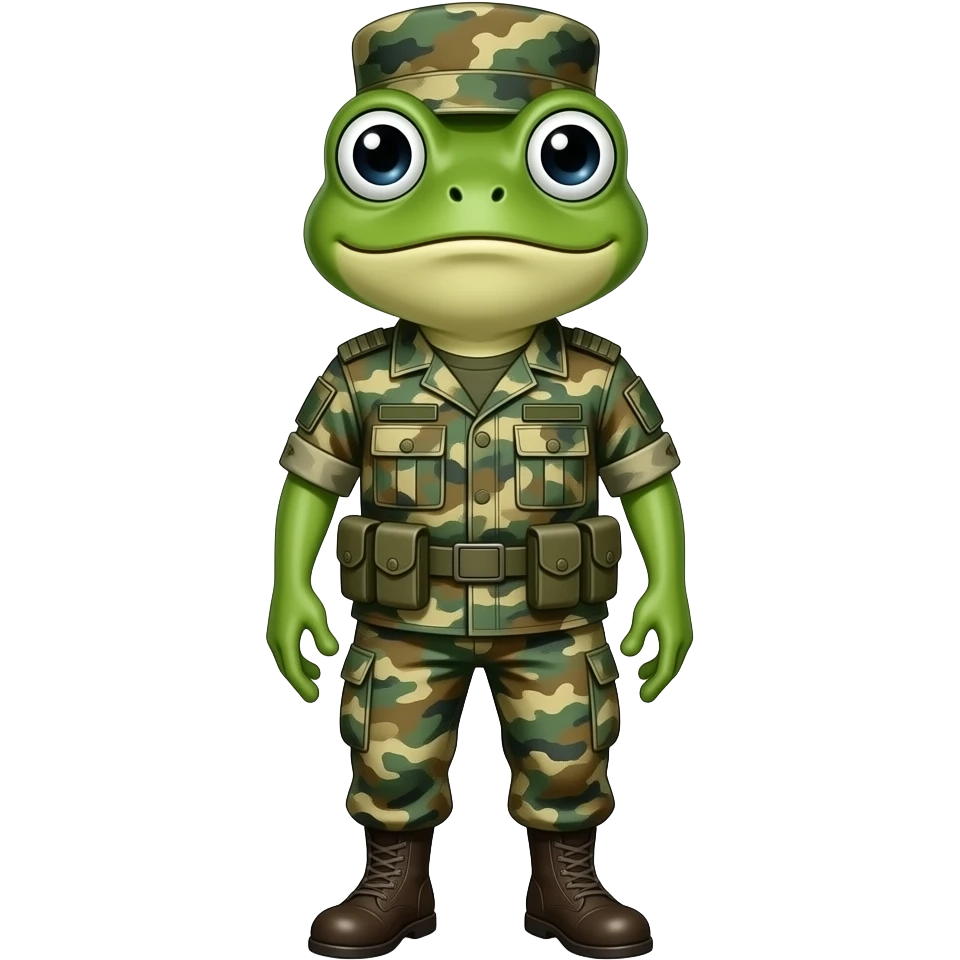 frog in military uniform emoji