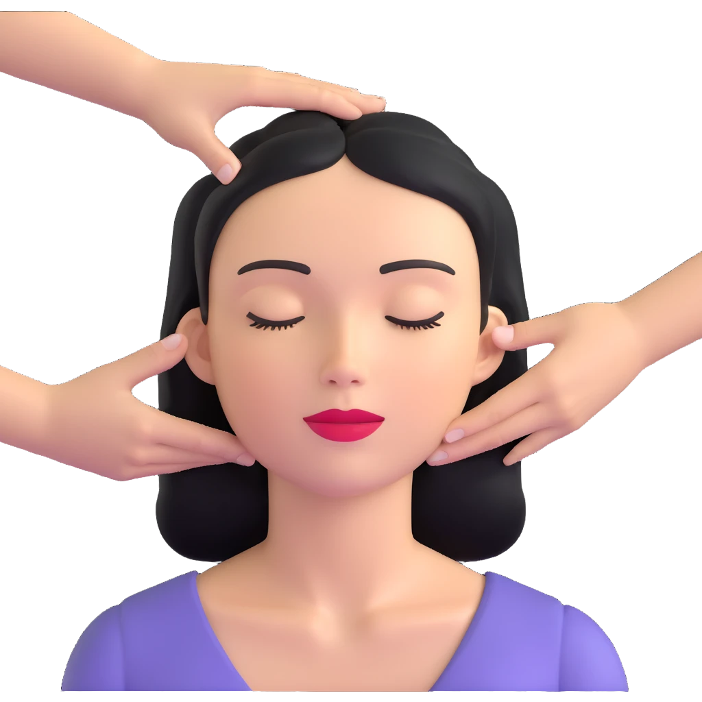 woman head massage emoji