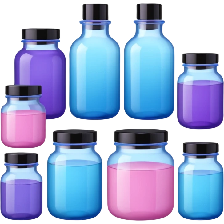 aesthetic skincare products asmr pink blue purple emoji