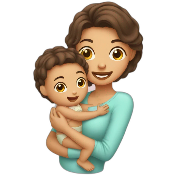 baby with mom emoji