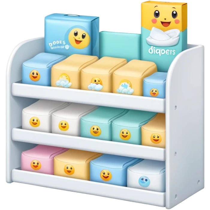 a simple and small retail/ drugstore shelf for diapers emoji