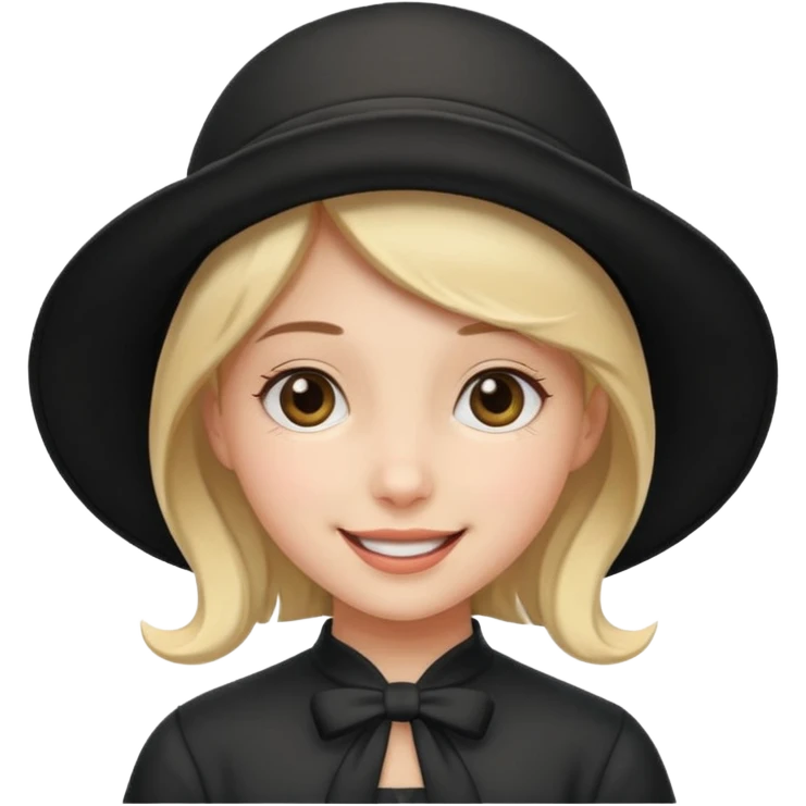 happy girl with a black bonnet emoji