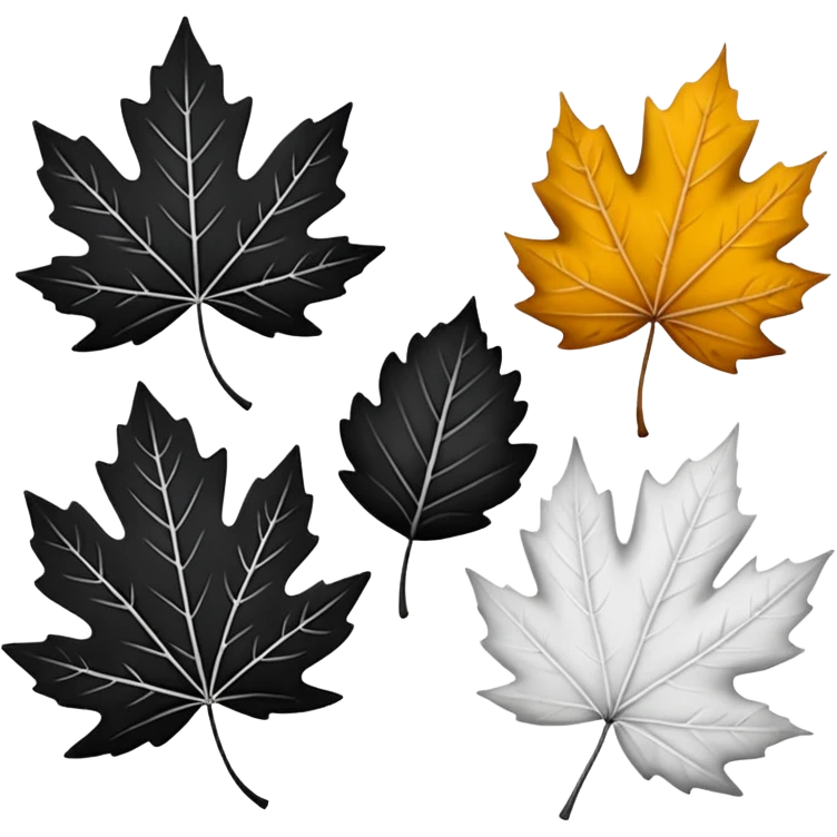 Des feuilles d’automnes aux motifs dalmatiens noir et blanc  emoji