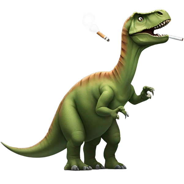 dino with cigarettes emoji