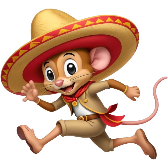 Speedy Gonzales cartoon mouse with red sombrero running fast emoji