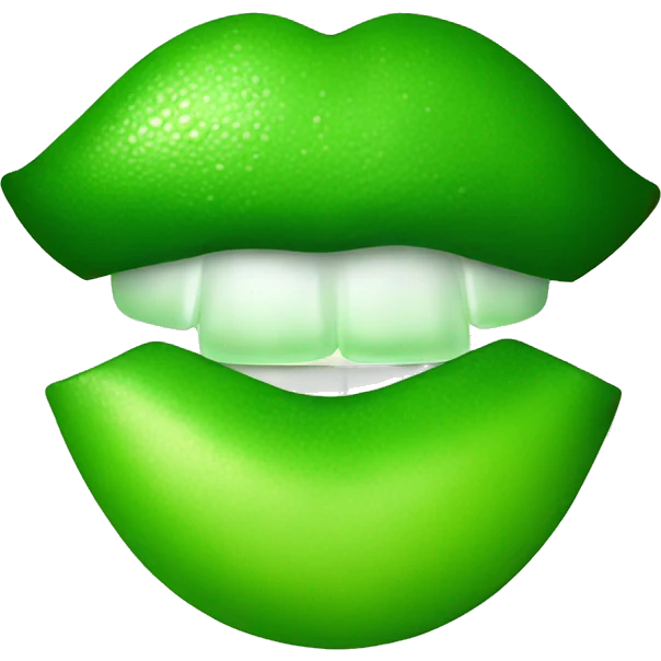 Green lips with a lime emoji