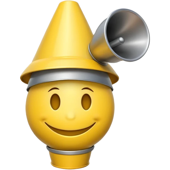 Smiley emoji with funnel on head as hat emoji