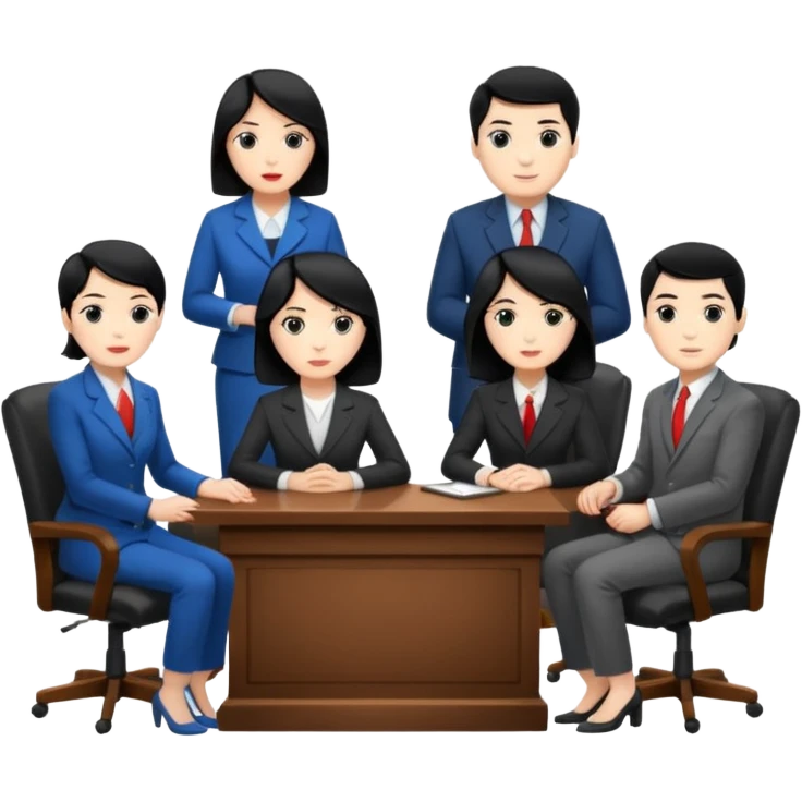 congressional meeting of people with black hair and white skin emoji