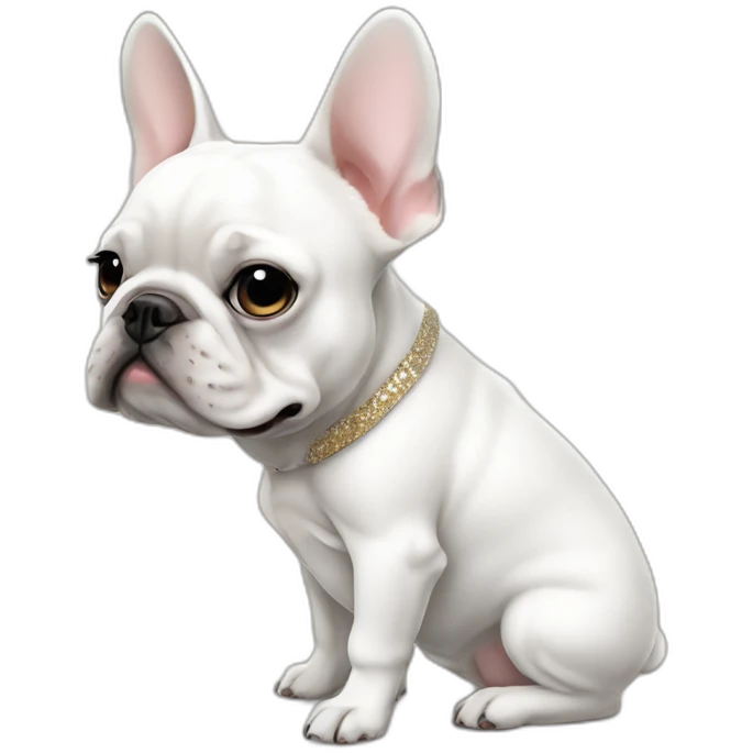 Fashion white FRENCH BULLDOg with skinny girl emoji