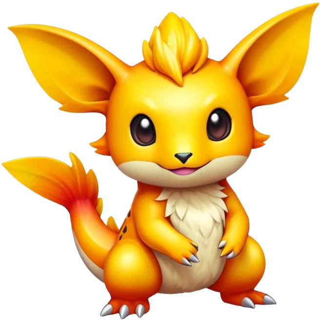 Randomly-colored exotic colorful chibi Fakémon-creature emoji